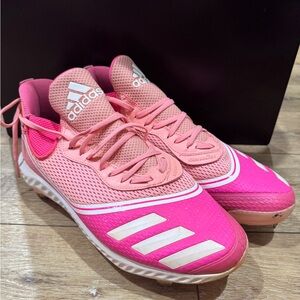 Adidas Icon V Boost Pink Cleats FW5543, size 13 Breast Cancer Awareness Baseball